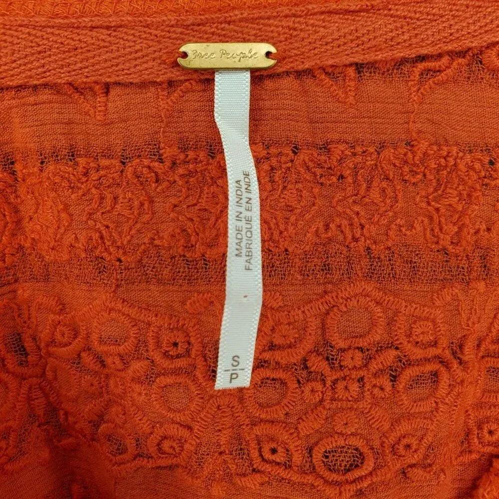Free People Parisian Nights Red Top Small